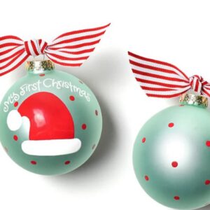 Coton Colors My First Christmas Hat Boy Glass Ornament