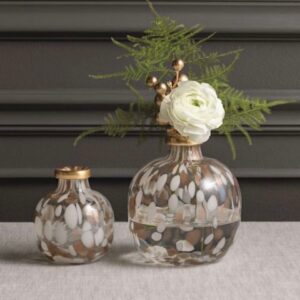 Mud Pie S White Tortoise and Gold Vase