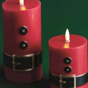 Mud Pie Christmas Small Santa Flameless Pillar
