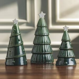 Mud Pie Small Reactive Green Tree Sitter, Shelf Sitter Decor