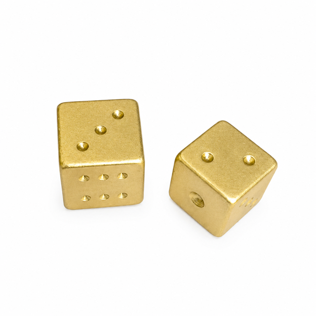 Gold and Silver Luxe Solid Metal Mahjong Dice Gift Ready 1 Gold and Silver Luxe Solid Metal Mahjong Dice Gift Ready