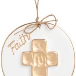 Mud Pie Cross Gold Ornament Holiday Tree Decor, Christmas Tree Decoration