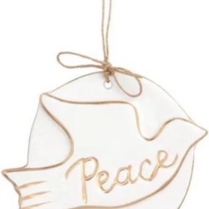Mud Pie Dove Gold Disc Ornament, Christmas Ornament, Holiday Tree Decor, Christmas Tree Decoration