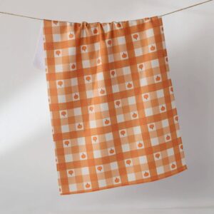 Geometry Pumpkin Check Tea Towel