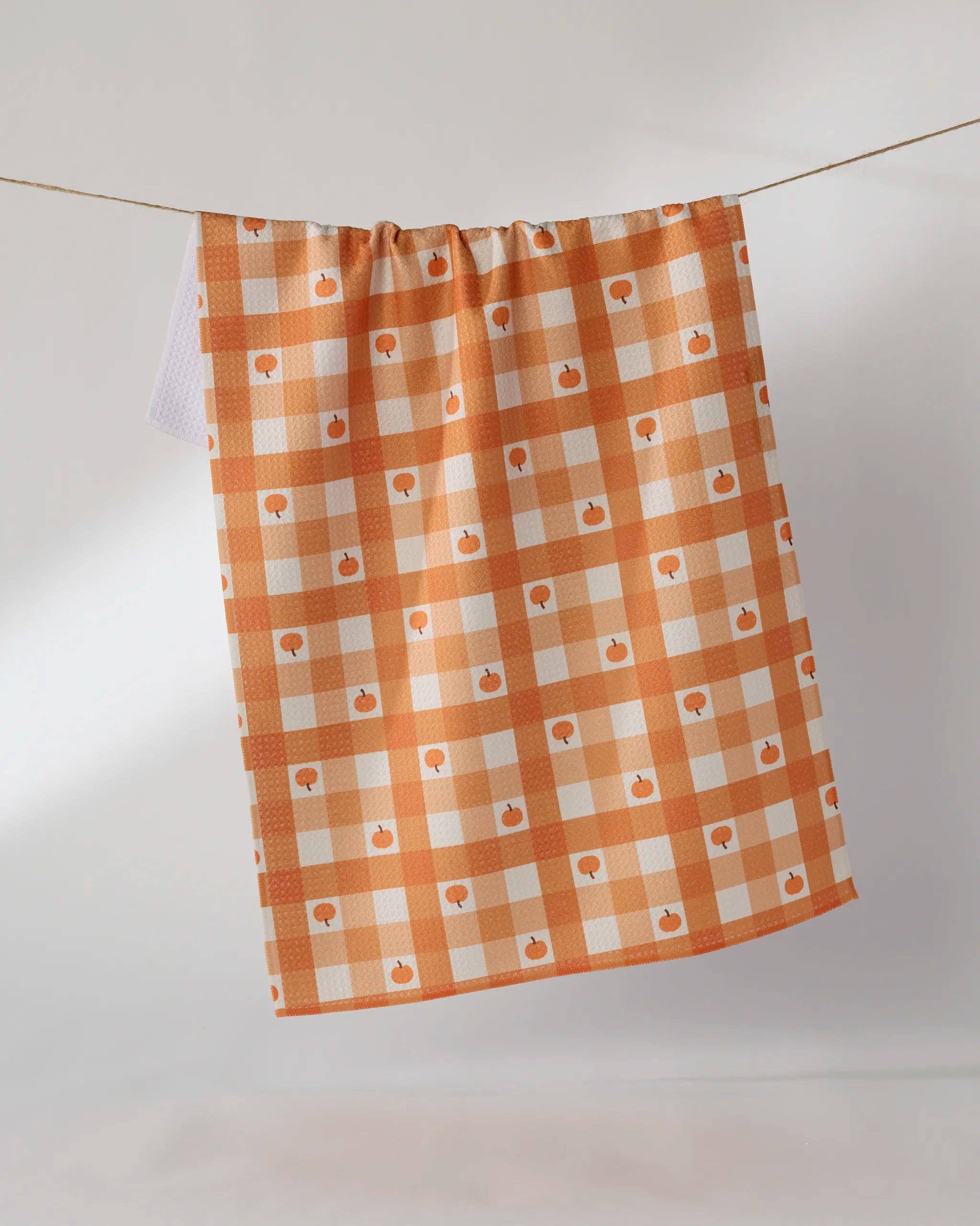 Geometry Pumpkin Check Tea Towel 1 Geometry Pumpkin Check Tea Towel