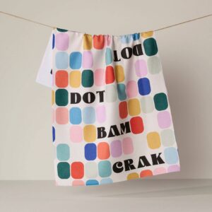 Geometry Tile Talk Tea Towel