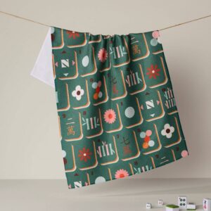 Geometry Moss Tile Toss Tea Towel