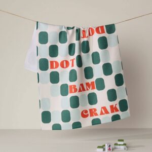 Geometry Cypress Tile Talk Tea Towel