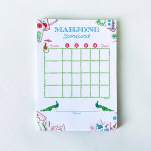 Mahjong Scorecard Themed Notepad 5"x7" 50pgs