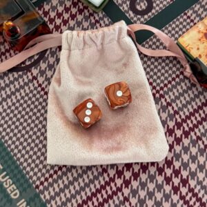 Brown Marble Swirl Mahjong Dice