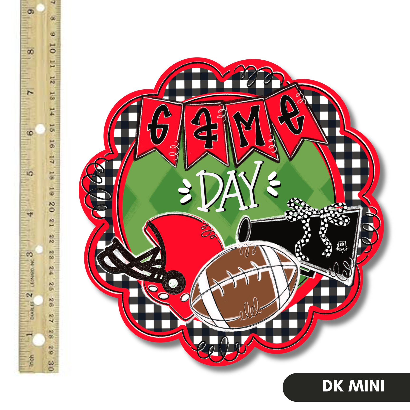 DK Design Red and Black Game Day Scallop Mini 1 DK Design Red and Black Game Day Scallop Mini