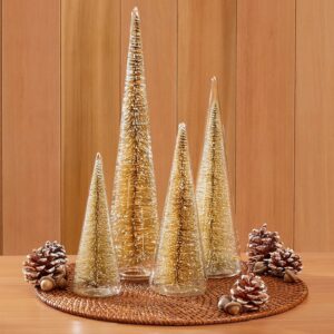Zodax Clear Glass Decorative Tree w/ Champagne Glitter - Lg