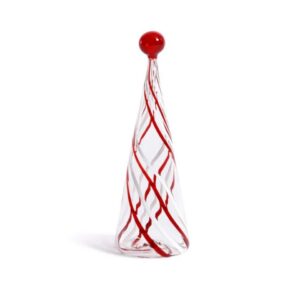 Zodax Glass Tree Red/white Swirl Design 14"