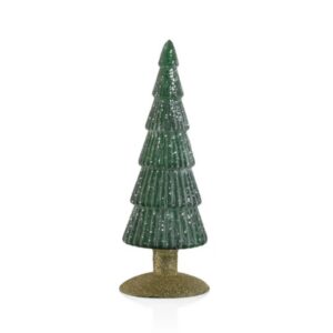 Zodax Sugar Pine Glass Tree On Gold Glitter Base - Green