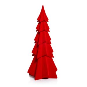 Hailey Westbrook 58 Zodax Flocked Red Tree, 15.5"