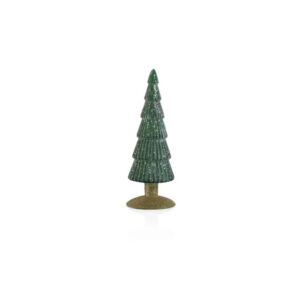 Zodax Sugar Pine Glass Tree On Gold Glitter Base - Green - Small