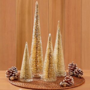 Zodax Clear Glass Decorative Tree w/ Champagne Glitter - XL