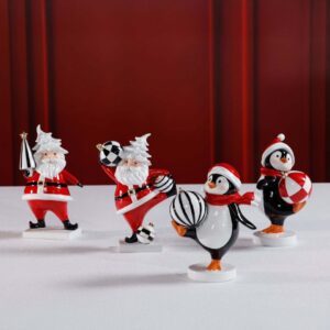 Zodax The Festive Four - 4 Pcs Assorted Santa & Penguin