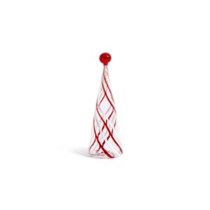 Zodax Glass Tree w/ Red & White Swirl Design, 6"