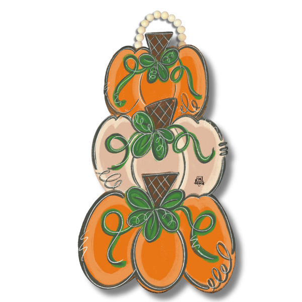 DK Design Tan Pumpkin Stack Door Hanger 1 DK Design Tan Pumpkin Stack Door Hanger