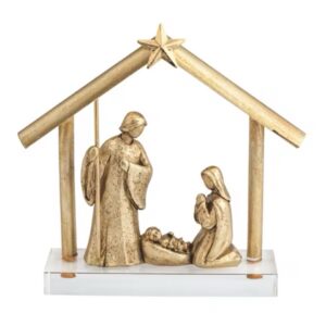 Mud Pie Acrylic Base Gold Nativity