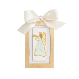 Mud Pie Sideways Angel Gold Ornament