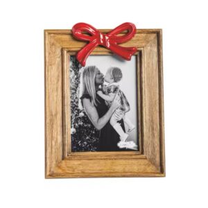 Mud Pie Sm Red Bow Wood Frame