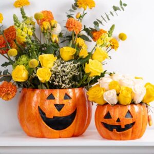 Mud Pie Halloween Mache Pumpkin Treat Buckets
