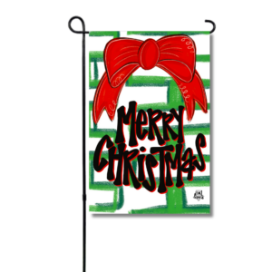 DK Design Red Bow Merry Christmas Garden Glam