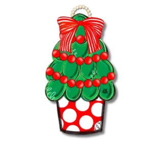DK Designs Red Dot Christmas Tree Door Hanger