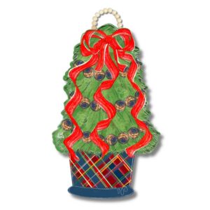 DK Designs Navy Plaid Christmas Tree Door Hanger