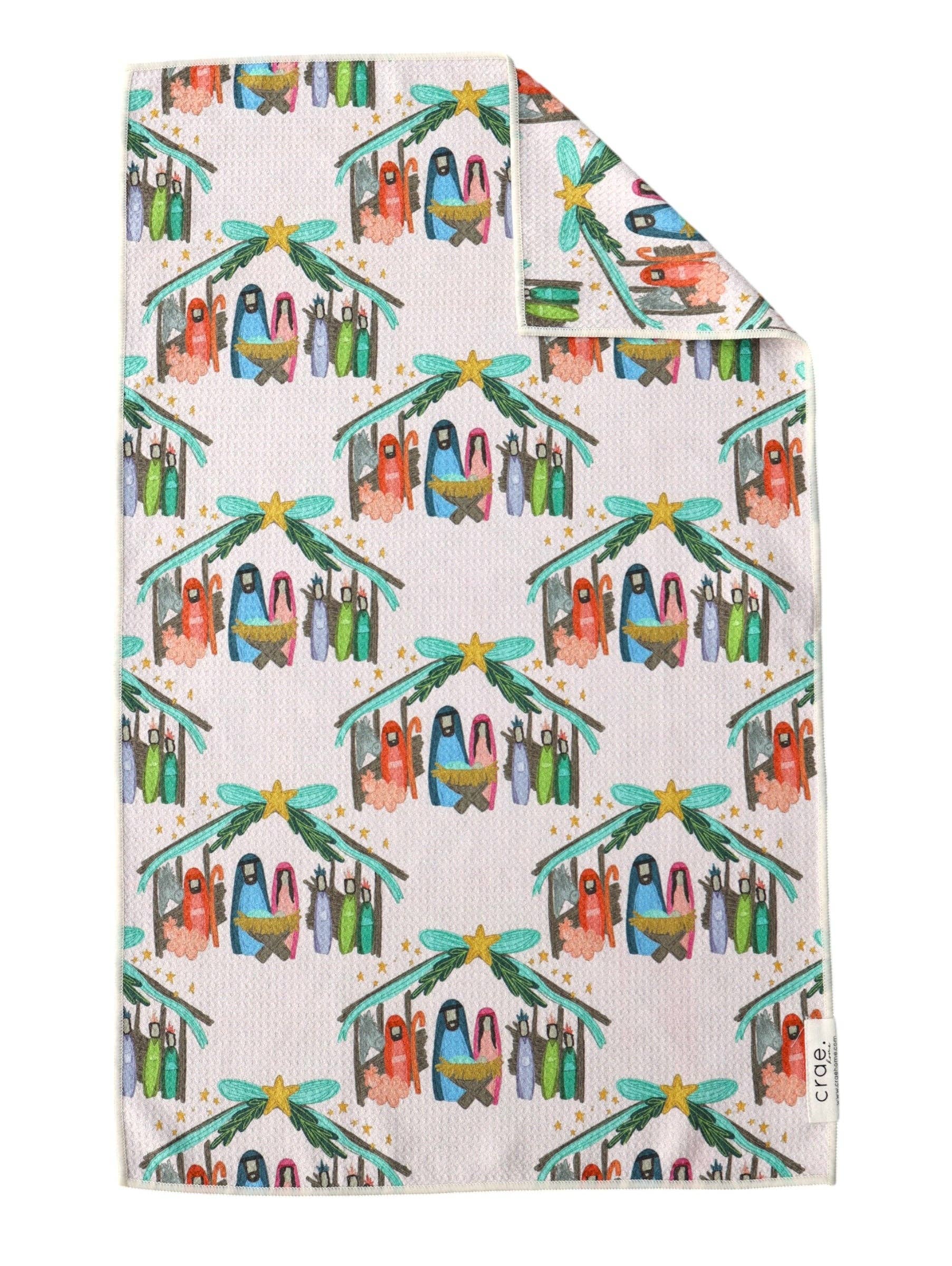 Crae Away in a Manger: Double-Sided Hand Towel 1 Crae Away in a Manger: Double-Sided Hand Towel