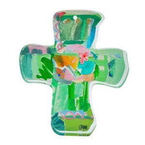 Lauren Dunn Green Everlasting Love Acrylic Cross