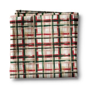 Canary Road Christmas Plaid Trendy Preppy Kitchen Towel Waffle
