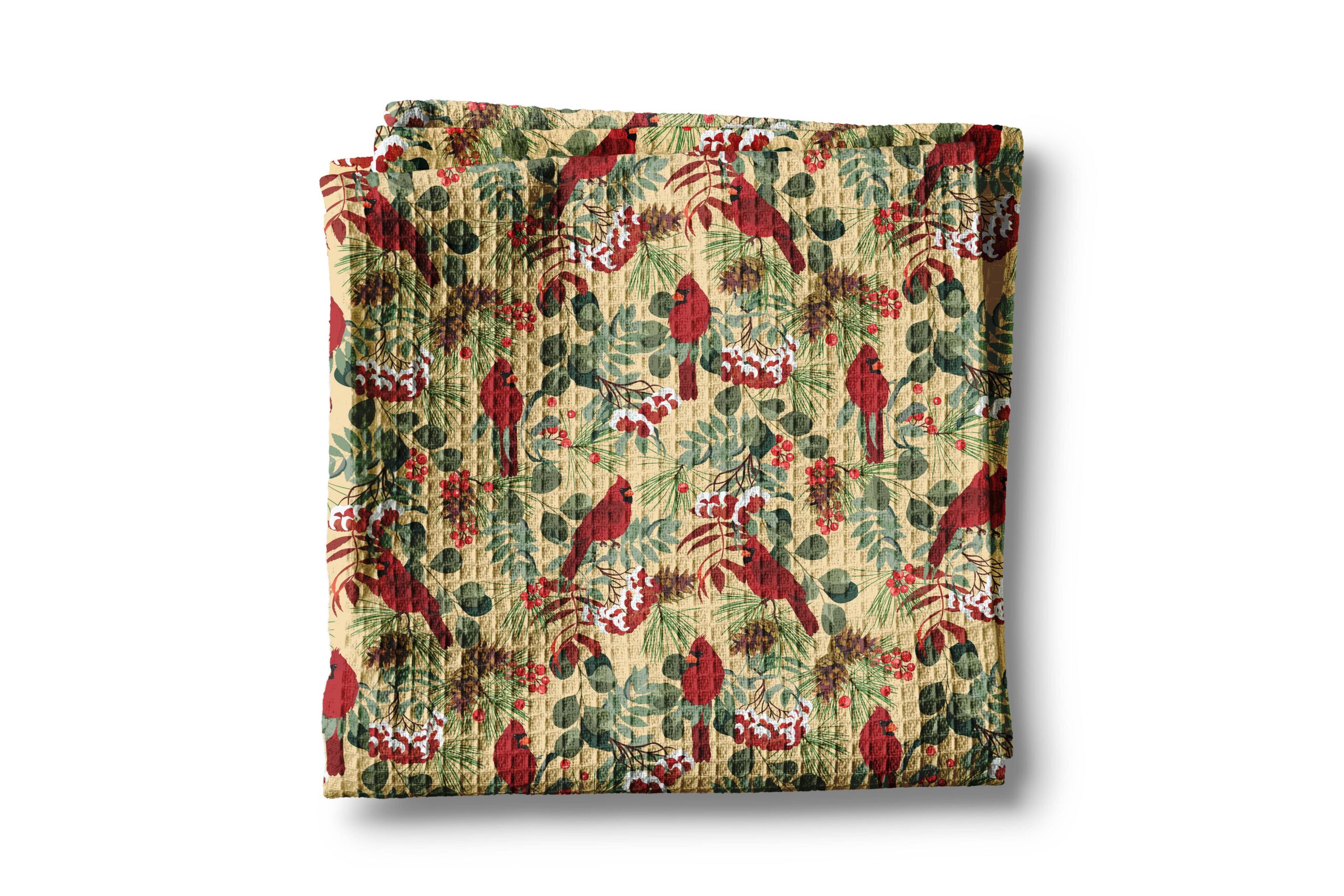 Canary Road Cardinal Christmas Bird Floral Kitchen Towel Waffle Holiday 1 Canary Road Cardinal Christmas Bird Floral Kitchen Towel Waffle Holiday