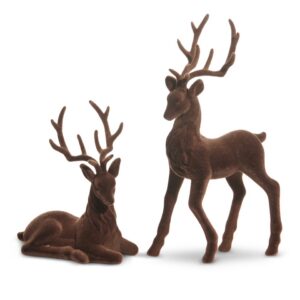 Raz Brown Flocked Deer