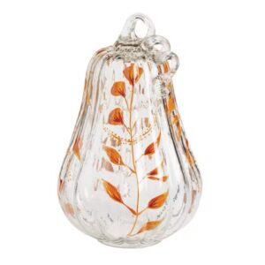 Mud Pie Large Paint Glass Pumpkin Sitter
