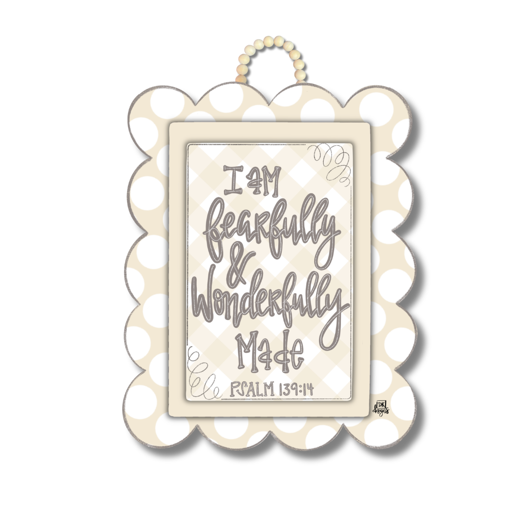 Yellow Fearfully & Wonderfully Made Door Hanger 1 Yellow Fearfully & Wonderfully Made Door Hanger