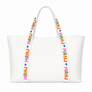 Aspen Lane Mahjong Tote Bag Mahjong Tile Bag Leather | White
