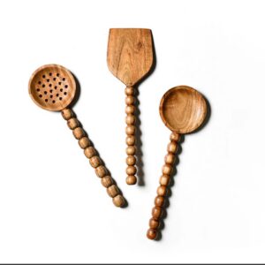 Coton Colors Wooden Utensils 3 Pc Set